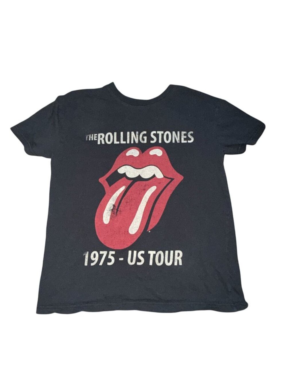 The Rolling Stones Womens Short Sleeve Graphic Print T-Shirt-Black-S-GUC